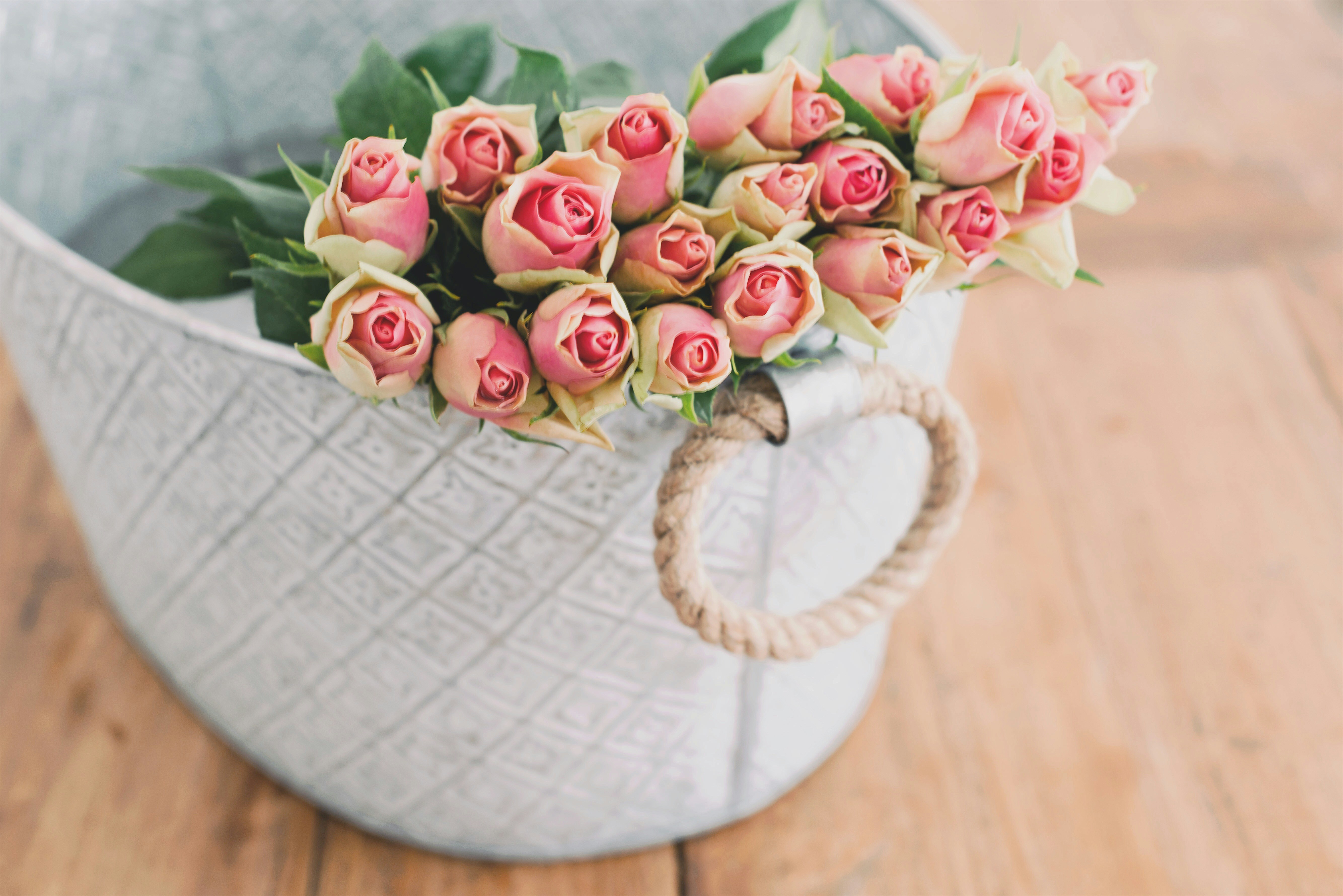 Decorative Basket Full Of Small Flowers